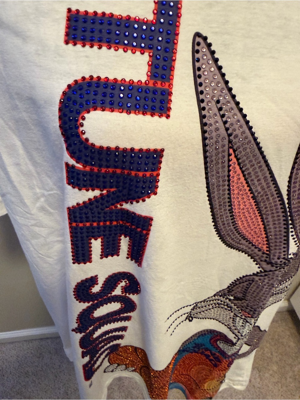 Looney Tunes Tune Squad Bugs Bunny White Short Sleeve Tee - Picture 3 of 5